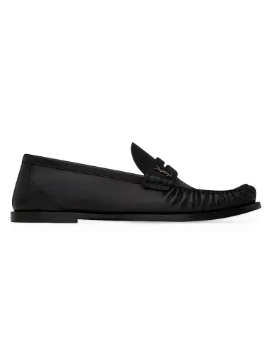 Saint Laurent Women's Laurent Loafers in Smooth Leather - Black | Thumbnail 2