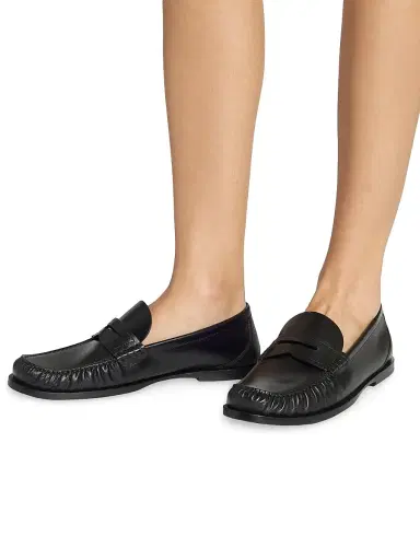 Saint Laurent Women's Laurent Loafers in Smooth Leather - Black | Thumbnail 4