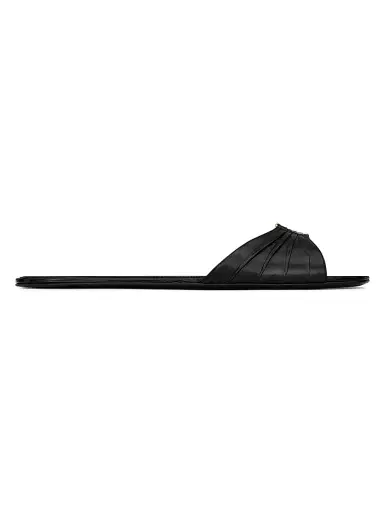 Saint Laurent Women's Slides in Smooth Leather - Black - Size 4 | Thumbnail 1