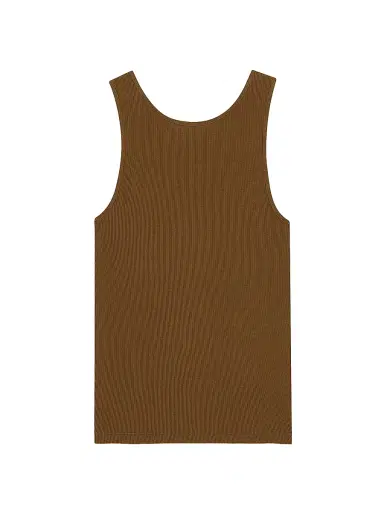 Saint Laurent Women's Cassandre Tank Top in Ribbed Cotton Jersey - Cognac - Size XL | Thumbnail 2 Saint Laurent Women's Cassandre Tank Top in Ribbed Cotton Jersey - Cognac - Size XL | Thumbnail 2