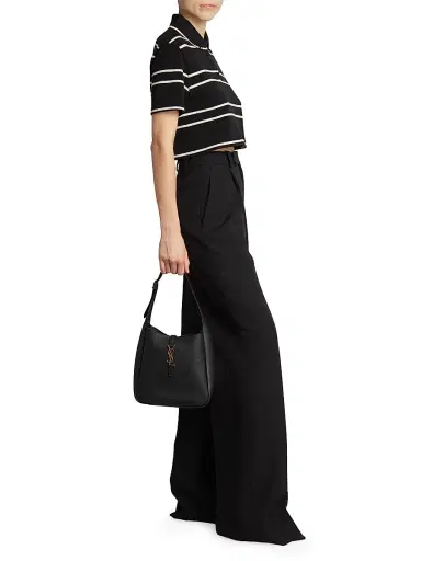 Saint Laurent Women's Le 5 à 7 Supple Small Shoulder Bag in Grained Leather - Black | Thumbnail 2