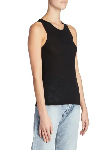Saint Laurent Women's Cassandre Tank Top - Black | Thumbnail 3