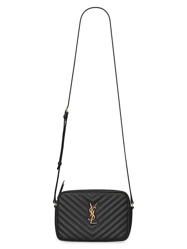 Saint Laurent Women's Lou Camera Crossbody Bag in Quilted Leather - Black