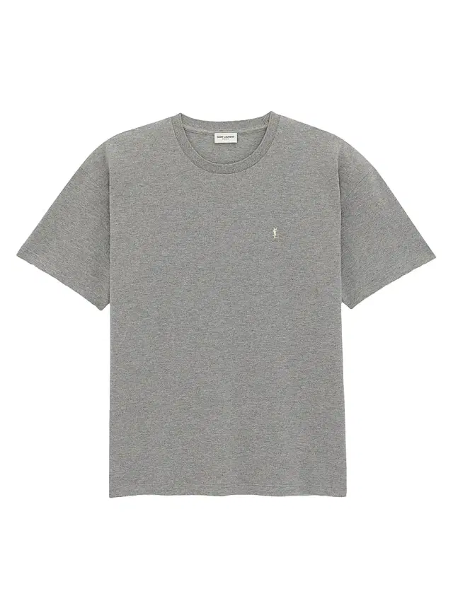 Saint Laurent Men's Cassandre T-Shirt in Pique - Grey And Yellow