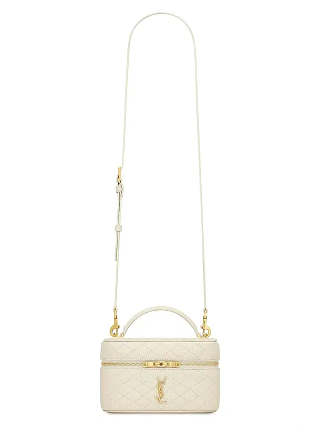Saint Laurent Women's Gaby Mini Vanity Bag in Lambskin - Blanc Vintage