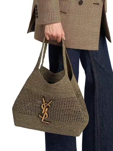 Saint Laurent Women's Icare Medium Tote Bag in Raffia | Thumbnail 3 Saint Laurent Women's Icare Medium Tote Bag in Raffia | Thumbnail 3