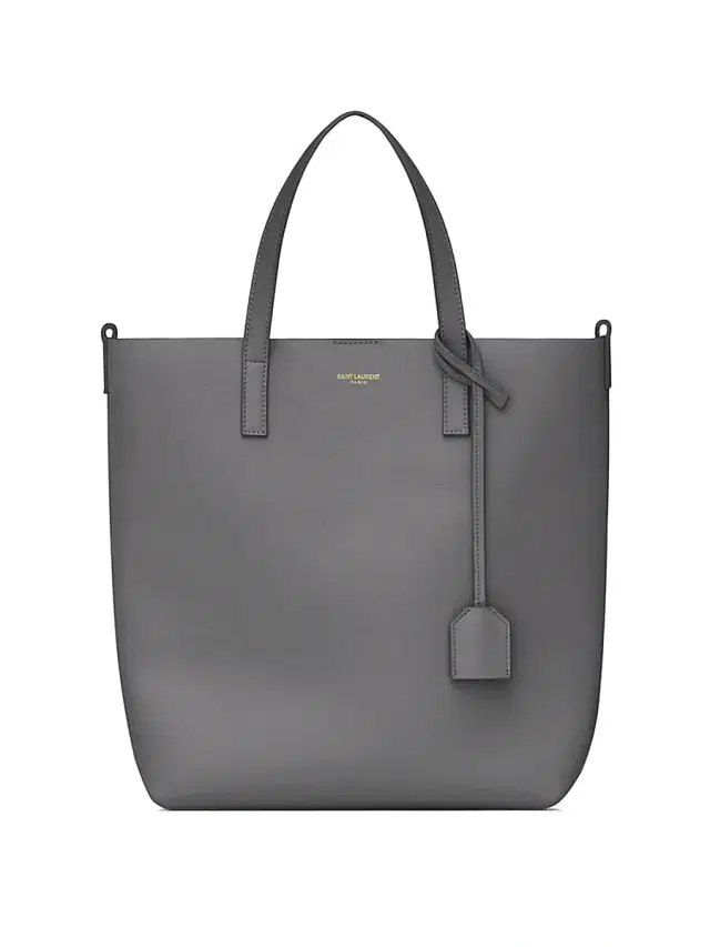 Saint Laurent Women's Shopping Tote Bag in Leather - Storm