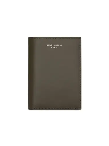 Saint Laurent Men's Credit Card Wallet in Smooth Leather - Light Musk | Thumbnail 1 Saint Laurent Men's Credit Card Wallet in Smooth Leather - Light Musk | Thumbnail 1