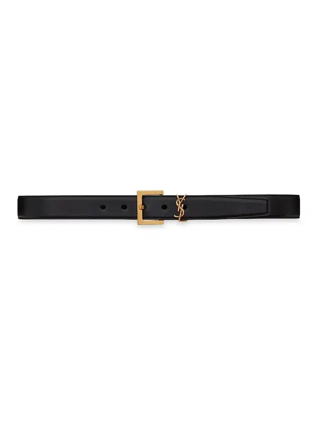 Women's Cassandre Belt with Square Buckle in Smooth Leather - Nero