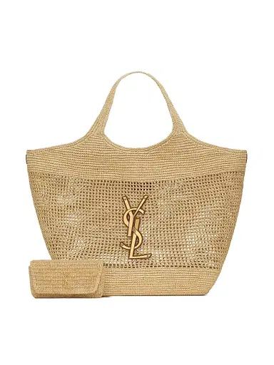 Saint Laurent Women's Icare Tote Bag in Raffia | Thumbnail 3 Saint Laurent Women's Icare Tote Bag in Raffia | Thumbnail 3
