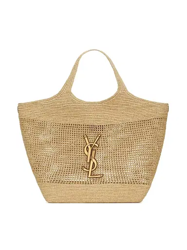 Saint Laurent Women's Icare Tote Bag in Raffia | Thumbnail 1 Saint Laurent Women's Icare Tote Bag in Raffia | Thumbnail 1