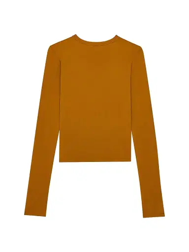 Saint Laurent Women's Cassandre Sheer Top in Knit - Curcuma - Size Large | Thumbnail 2 Saint Laurent Women's Cassandre Sheer Top in Knit - Curcuma - Size Large | Thumbnail 2