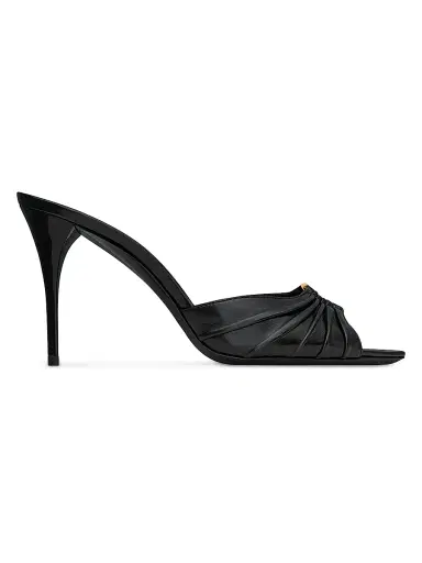 Saint Laurent Women's Babylone Mules in Smooth Leather - Black - Size 4.5 | Thumbnail 2
