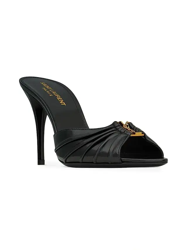 Saint Laurent Women's Babylone Mules in Smooth Leather - Black