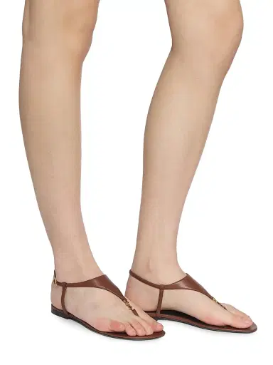 Saint Laurent Women's Cassandra Sandals in Smooth Leather | Thumbnail 4 Saint Laurent Women's Cassandra Sandals in Smooth Leather | Thumbnail 4