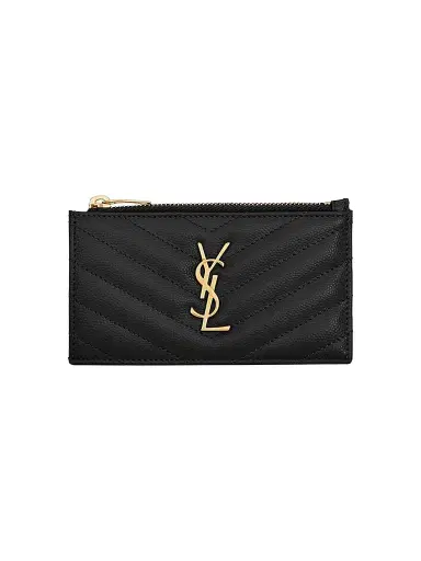 Saint Laurent Women's Cassandre Matelassé Zipped Card Case in Leather | Thumbnail 1 Saint Laurent Women's Cassandre Matelassé Zipped Card Case in Leather | Thumbnail 1