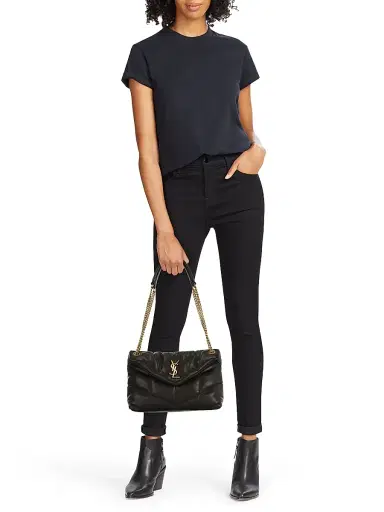 Saint Laurent Women's Puffer Shoulder Bag in Nappa Leather - Noir | Thumbnail 2