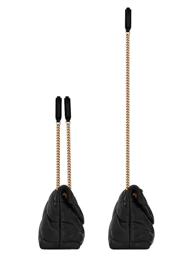 Saint Laurent Women's Puffer Shoulder Bag in Nappa Leather - Noir | Thumbnail 3