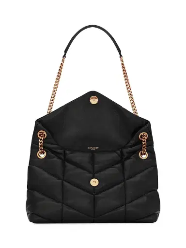 Saint Laurent Women's Puffer Shoulder Bag in Nappa Leather - Noir | Thumbnail 4