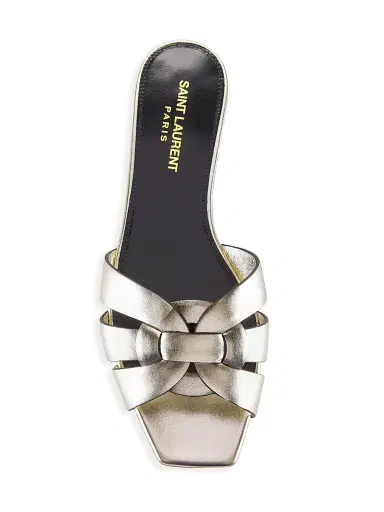 Saint Laurent Women's Tribute Mules in Smooth Leather - Platino - Size 11 | Thumbnail 5 Saint Laurent Women's Tribute Mules in Smooth Leather - Platino - Size 11 | Thumbnail 5