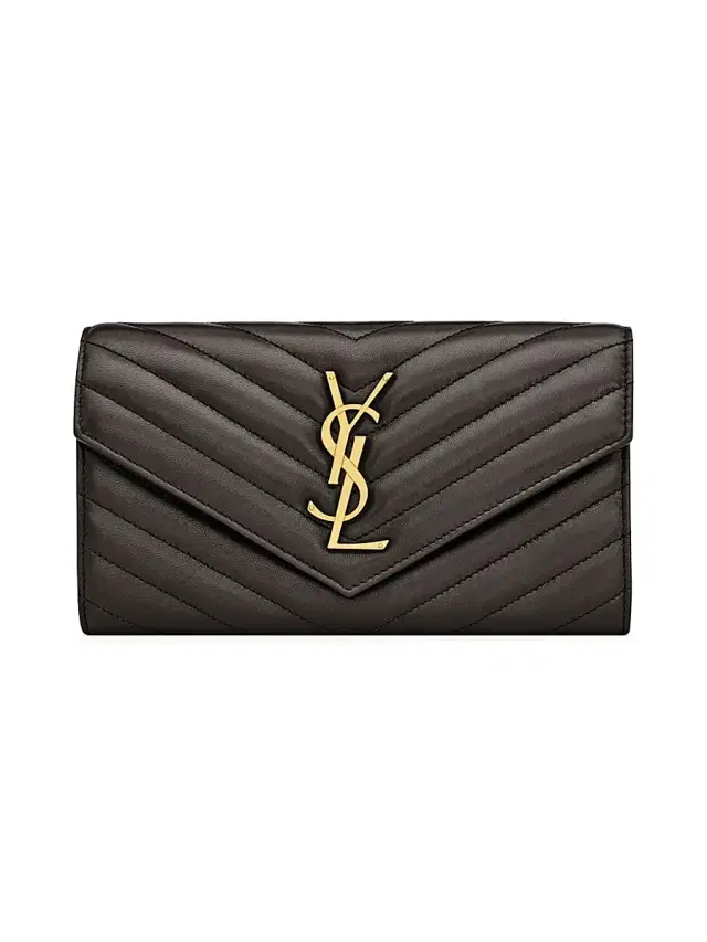 Saint Laurent Women's Cassandre Matelassé  Flap Wallet in Lambskin - Urban Grey