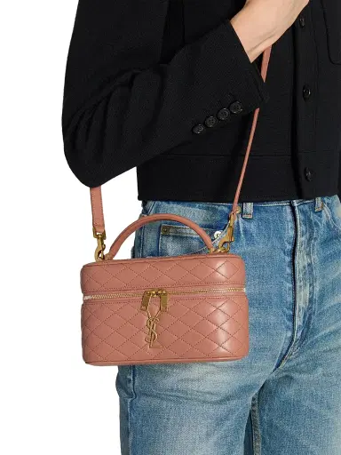 Saint Laurent Women's Gaby Mini Vanity Bag in Lambskin - Barely Pink | Thumbnail 3