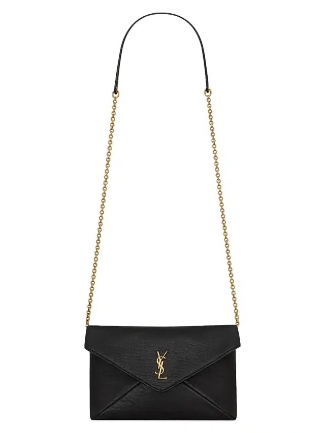 Saint Laurent Women's Cassandre  Chain Pouch in Lambskin - Black