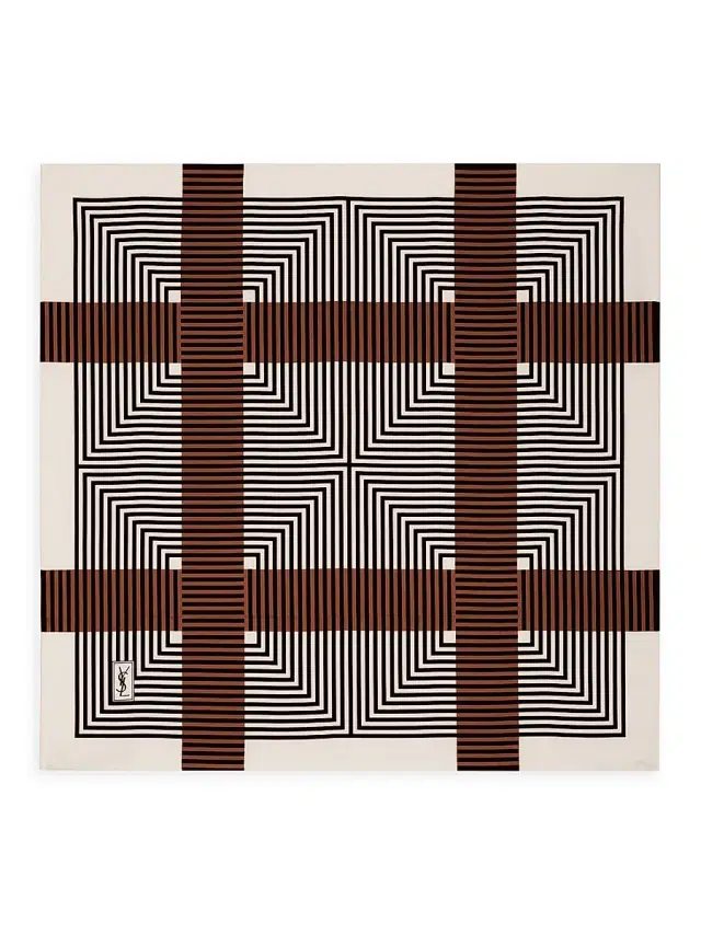 Saint Laurent Women's Square Scarf in Silk Twill -  Red
