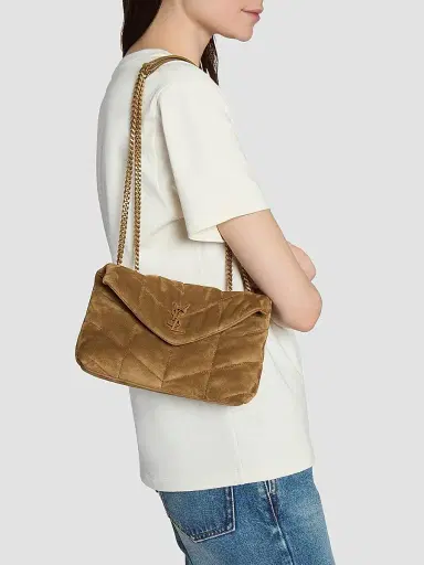Saint Laurent Women's Puffer Toy Bag in Quilted Suede | Thumbnail 7 Saint Laurent Women's Puffer Toy Bag in Quilted Suede | Thumbnail 7