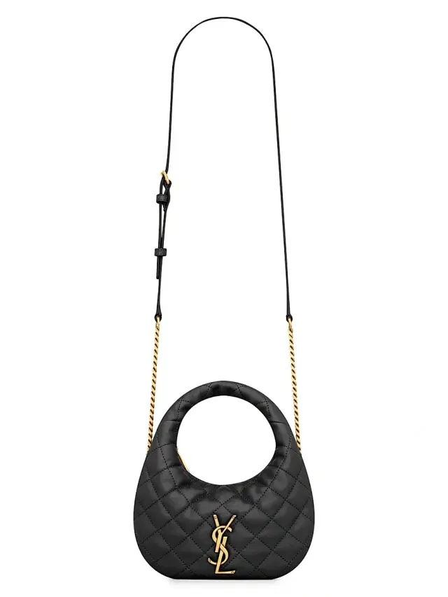 Saint Laurent Women's Icarino Mini Top Handle Bag in Quilted Nappa - Black
