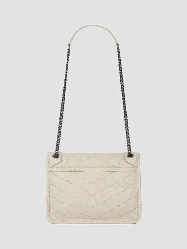 Saint Laurent Women's Niki Baby Shoulder Bag in Vintage Leather - Cream Soft | Thumbnail 2