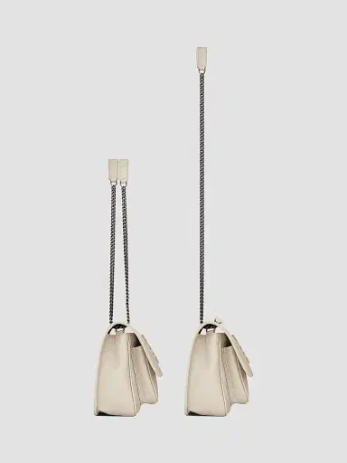 Saint Laurent Women's Niki Baby Shoulder Bag in Vintage Leather - Cream Soft | Thumbnail 3