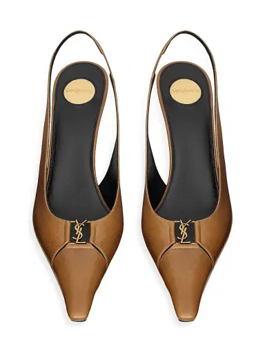 Saint Laurent Women's Babylone Breteuil Slingback Pumps - Macadamia - Size 11.5 | Thumbnail 3 Saint Laurent Women's Babylone Breteuil Slingback Pumps - Macadamia - Size 11.5 | Thumbnail 3