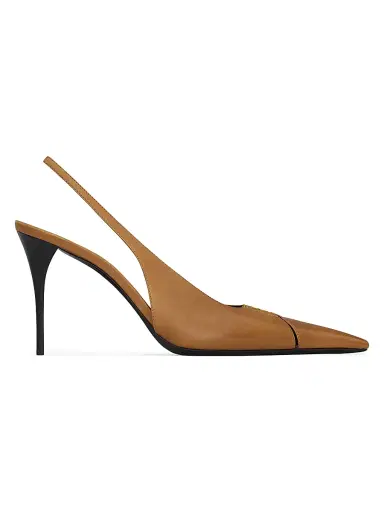 Saint Laurent Women's Babylone Breteuil Slingback Pumps - Macadamia - Size 11.5 | Thumbnail 1 Saint Laurent Women's Babylone Breteuil Slingback Pumps - Macadamia - Size 11.5 | Thumbnail 1