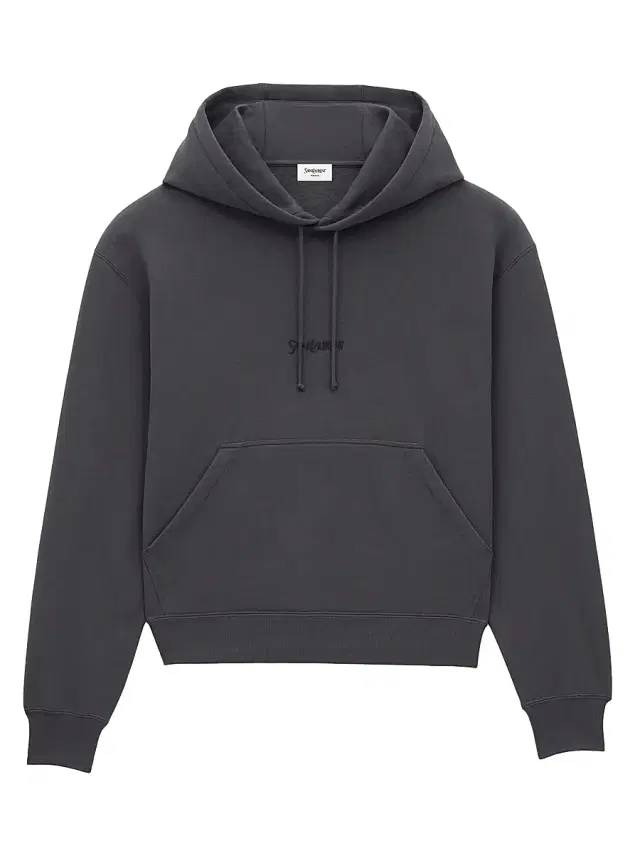 Saint Laurent Men's Logo Hoodie - Gris Fonce