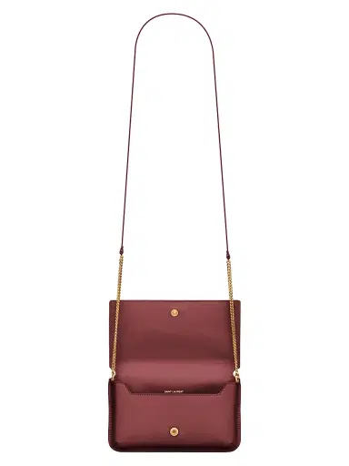 Saint Laurent Women's Cassandre Phone Holder with Strap in Smooth Leather | Thumbnail 2 Saint Laurent Women's Cassandre Phone Holder with Strap in Smooth Leather | Thumbnail 2
