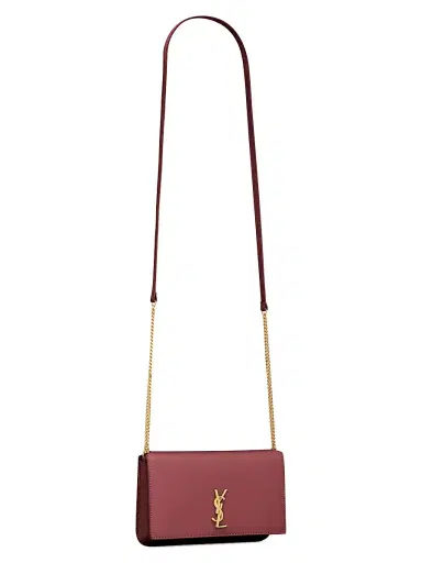 Saint Laurent Women's Cassandre Phone Holder with Strap in Smooth Leather | Thumbnail 5 Saint Laurent Women's Cassandre Phone Holder with Strap in Smooth Leather | Thumbnail 5
