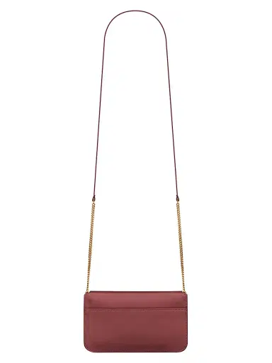 Saint Laurent Women's Cassandre Phone Holder with Strap in Smooth Leather | Thumbnail 6 Saint Laurent Women's Cassandre Phone Holder with Strap in Smooth Leather | Thumbnail 6