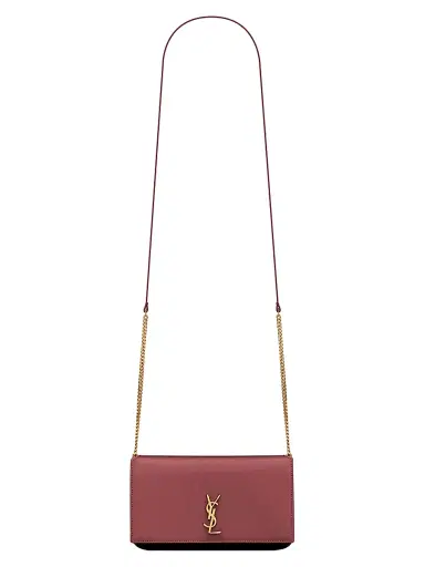 Saint Laurent Women's Cassandre Phone Holder with Strap in Smooth Leather | Thumbnail 1 Saint Laurent Women's Cassandre Phone Holder with Strap in Smooth Leather | Thumbnail 1