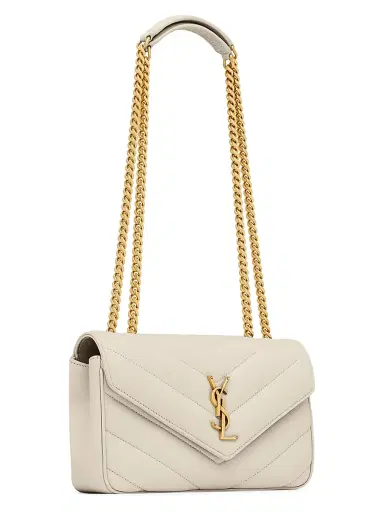 Saint Laurent Women's Loulou Shoulder Bag in Lambskin Leather - Blanc Vintage | Thumbnail 4 Saint Laurent Women's Loulou Shoulder Bag in Lambskin Leather - Blanc Vintage | Thumbnail 4