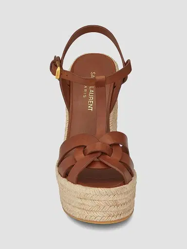 Saint Laurent Women's Tribute Leather Espadrille Wedge Sandals | Thumbnail 3 Saint Laurent Women's Tribute Leather Espadrille Wedge Sandals | Thumbnail 3