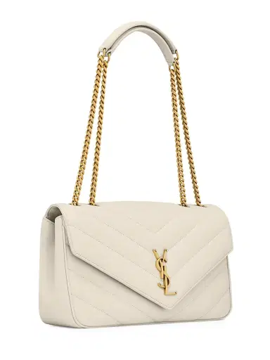 Saint Laurent Women's Loulou Shoulder Bag in Lambskin Leather - Blanc Vintage | Thumbnail 4 Saint Laurent Women's Loulou Shoulder Bag in Lambskin Leather - Blanc Vintage | Thumbnail 4