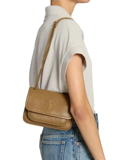 Saint Laurent Women's Niki Mini Bag in Grained Lambskin - Dark Cork | Thumbnail 3 Saint Laurent Women's Niki Mini Bag in Grained Lambskin - Dark Cork | Thumbnail 3