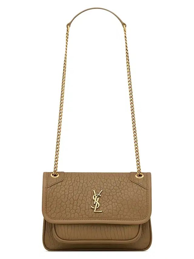 Saint Laurent Women's Niki Mini Bag in Grained Lambskin - Dark Cork
