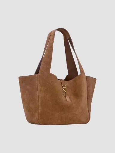 Saint Laurent Women's Le Bea in Suede Tote Bag - Caramel Cognac | Thumbnail 6 Saint Laurent Women's Le Bea in Suede Tote Bag - Caramel Cognac | Thumbnail 6