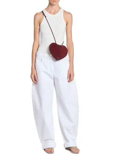 ALAIA Women's Heart Suede & Leather Shoulder Bag - Rouge Grenat | Thumbnail 2