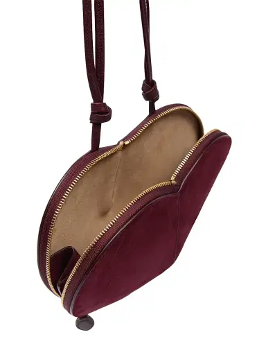 ALAIA Women's Heart Suede & Leather Shoulder Bag - Rouge Grenat | Thumbnail 3