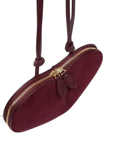 ALAIA Women's Heart Suede & Leather Shoulder Bag - Rouge Grenat | Thumbnail 6