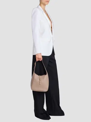 Saint Laurent Women's Le 5 à 7 Supple Shoulder Bag in Grained Leather - Dusty Grey | Thumbnail 2 Saint Laurent Women's Le 5 à 7 Supple Shoulder Bag in Grained Leather - Dusty Grey | Thumbnail 2