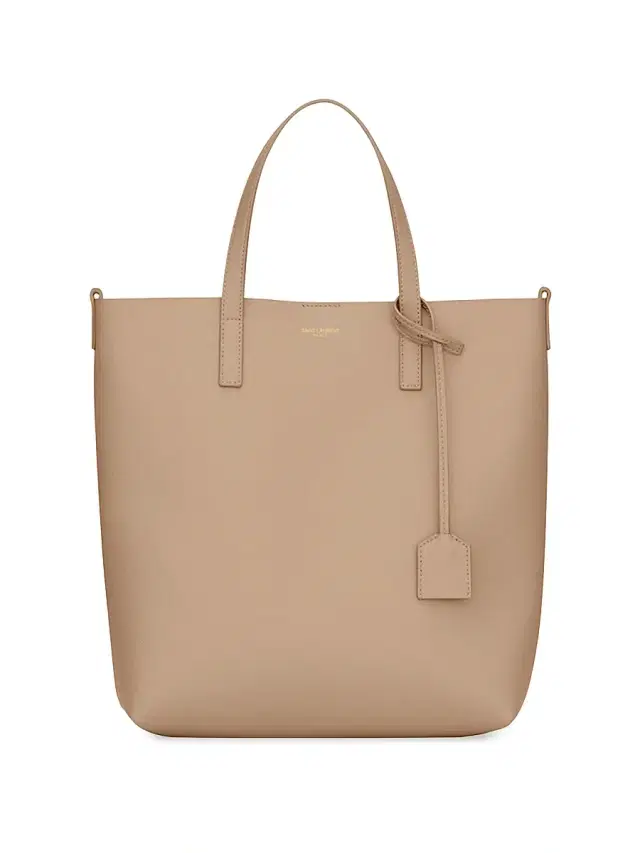 Saint Laurent Women's Shopping Tote Bag in Leather - Dark Beige